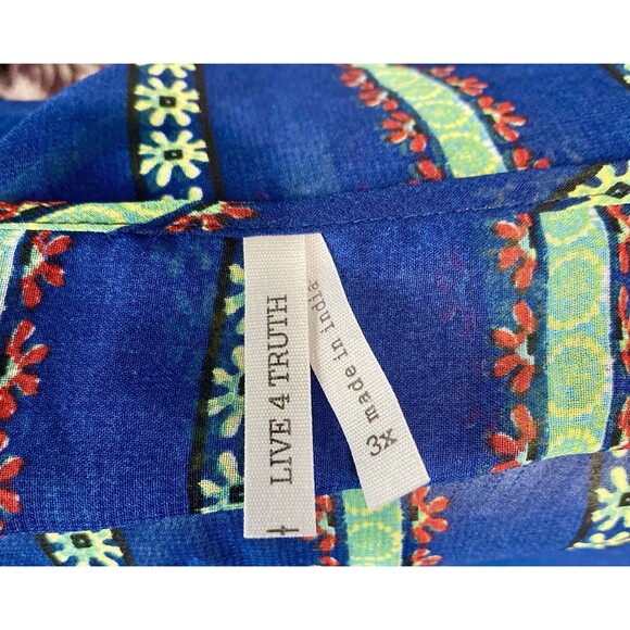 Live 4 Truth Kimono Cover Up 3X Boho Sheer High Low Layering Piece Autumn Chic - Picture 9 of 10